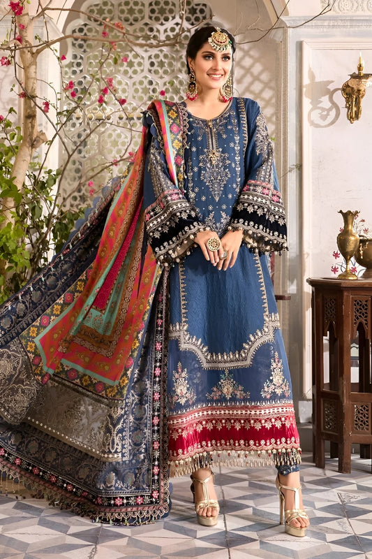 Maria B Luxury Embroidered Chiffon Dress 3 Piece Unstitched