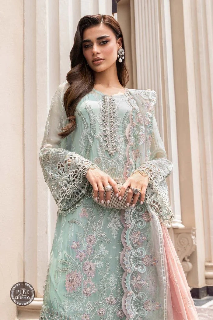 Maria.B Unstitched Chiffon | MPC-23-104 Mint Green