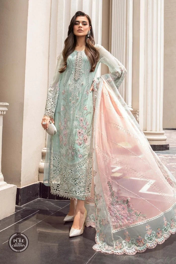 Maria.B Unstitched Chiffon | MPC-23-104 Mint Green