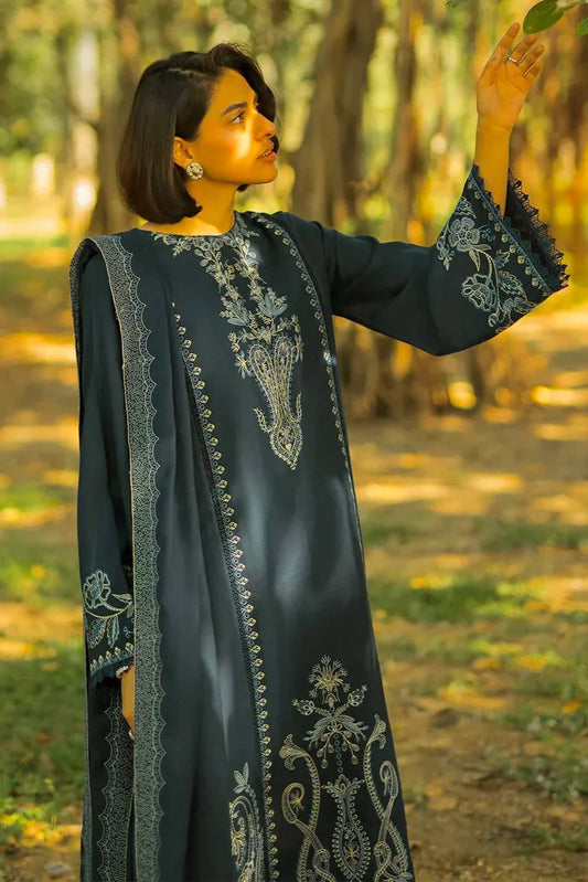 ASIM JOFA Luxury Dhanak Embroidered 3pc Unstitched