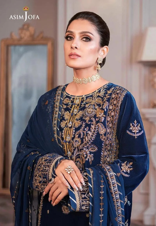 Asim Jofa The Ayeza Edit Luxury Velvet Collection Unstitched 3 Pieces