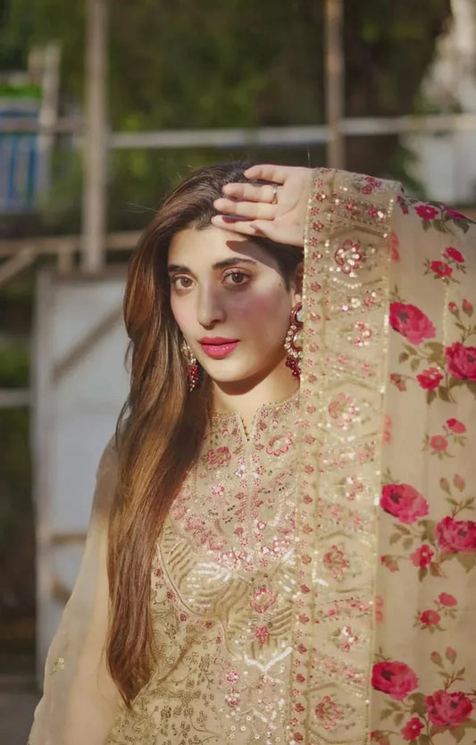 Aneelas Luxury Organza Embroidered 3 Piece Unstitched