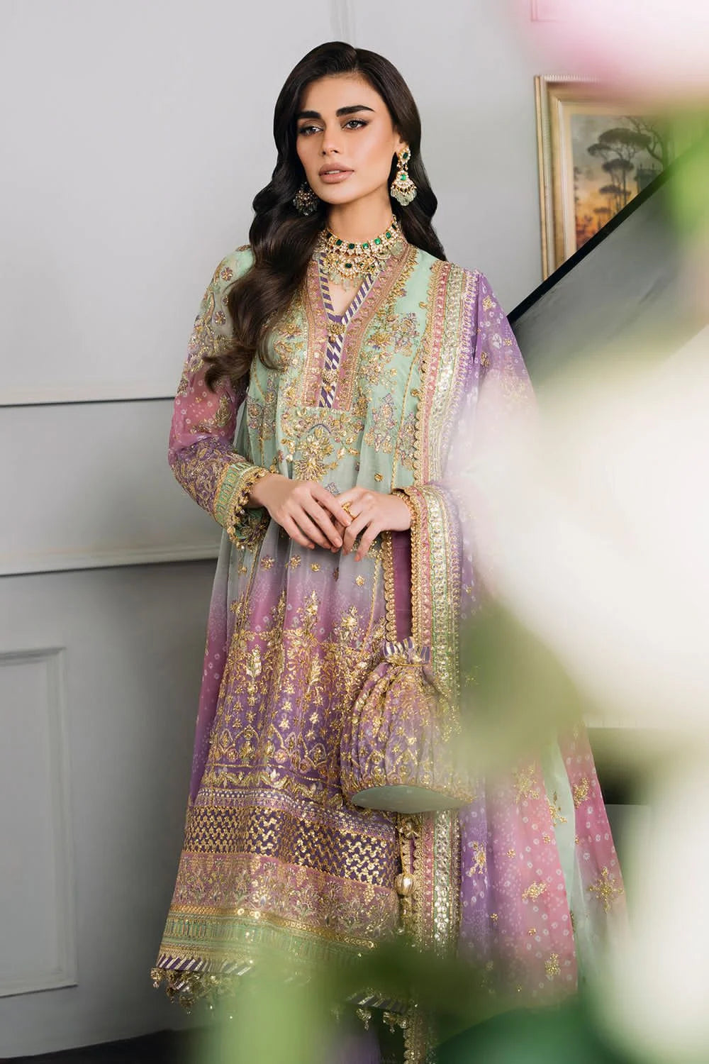 Baroque Chantelle Embroidered Luxury Chiffon 3 Piece Unstitched