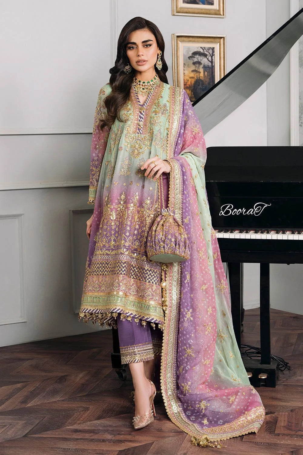 Baroque Chantelle Embroidered Luxury Chiffon 3 Piece Unstitched