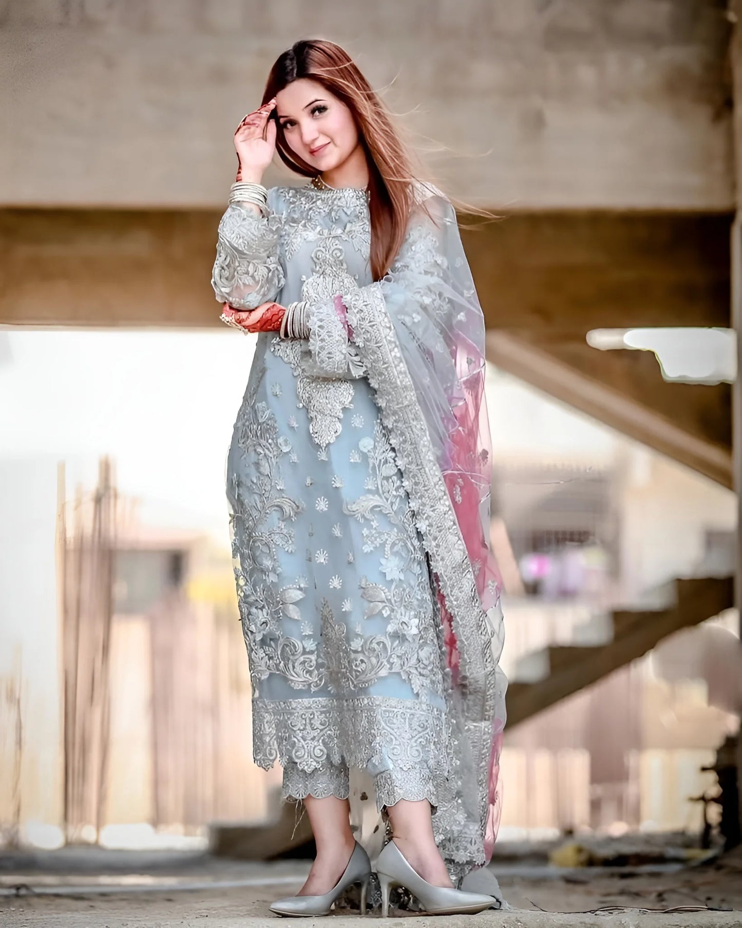 Laam Luxury Organza Embroidered 3 Piece Unstitched