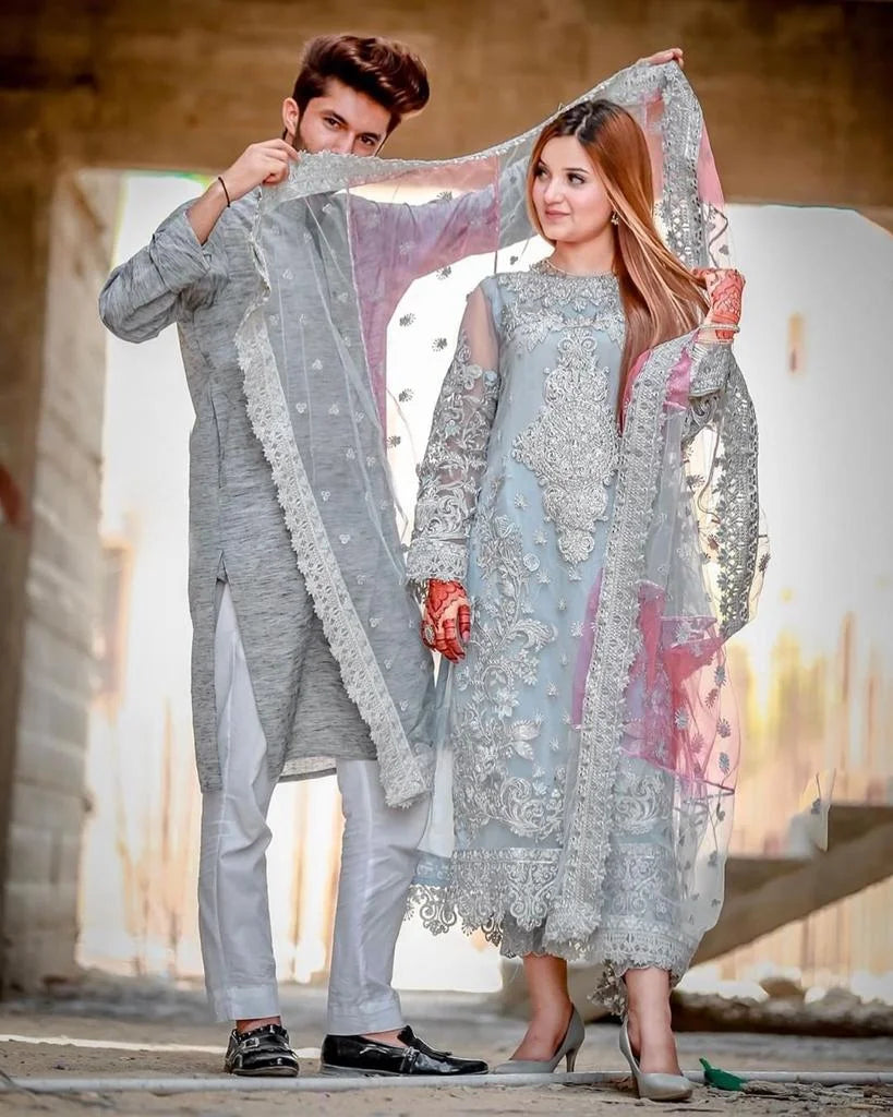Laam Luxury Organza Embroidered 3 Piece Unstitched