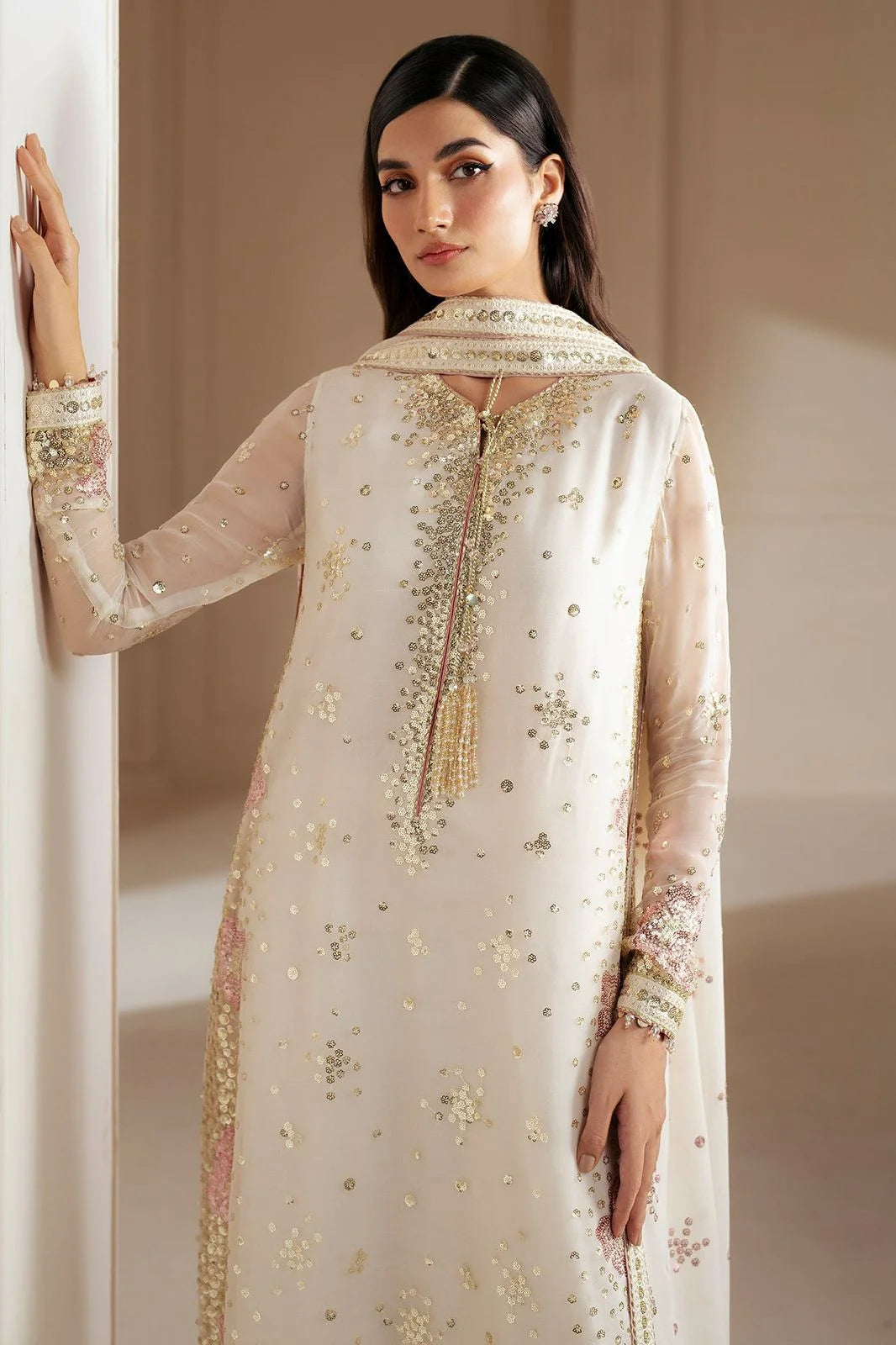 Jazmin Luxury Chiffon Embroidered 3 Piece Unstitched