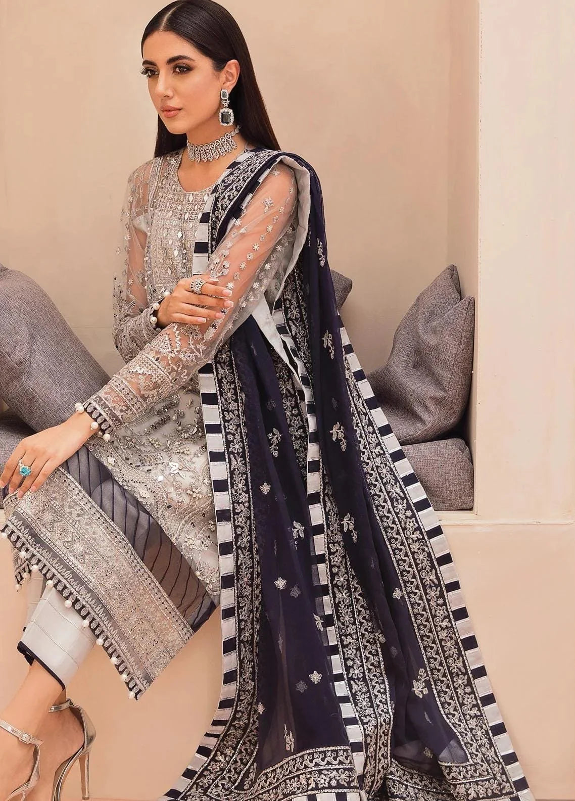 Gulaal Luxury Embroidered Organza 3 Piece Unstitched