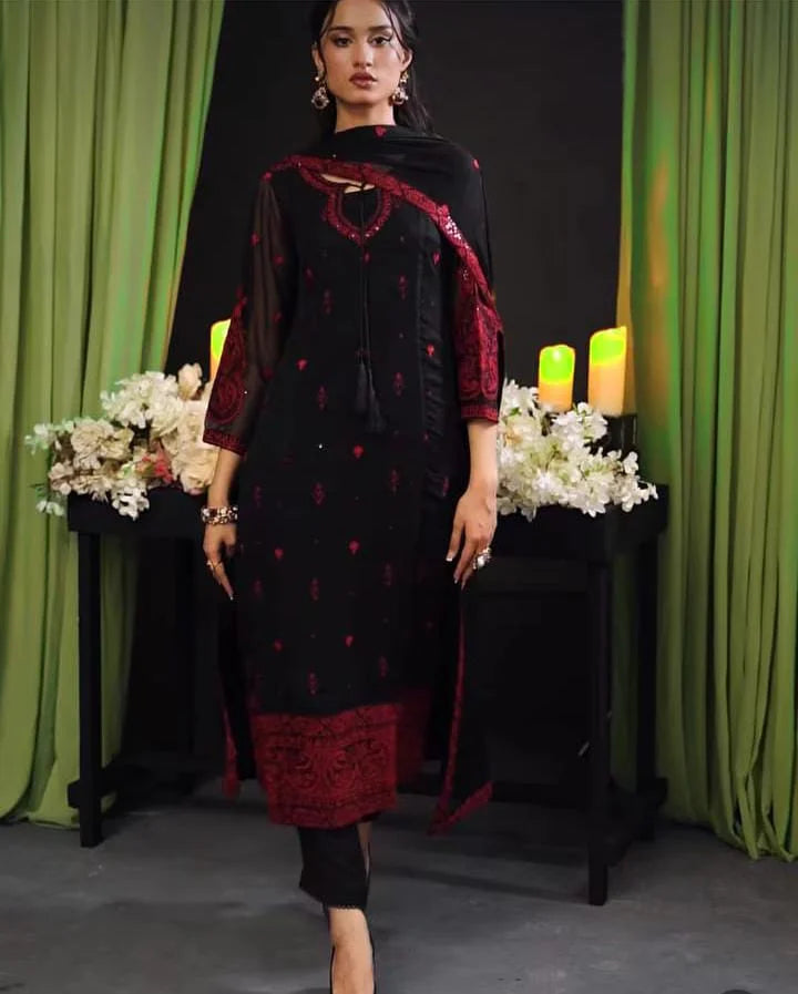 BAROQUE Chiffon Embroidered Unstitched 3ps