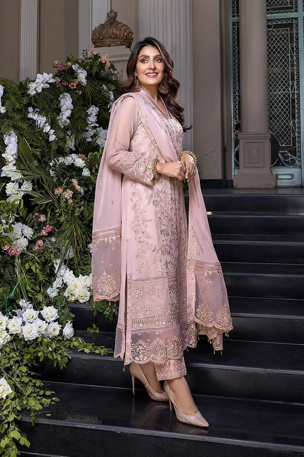 Azure luxury Chiffon Embroidered 3 Piece Unstitched