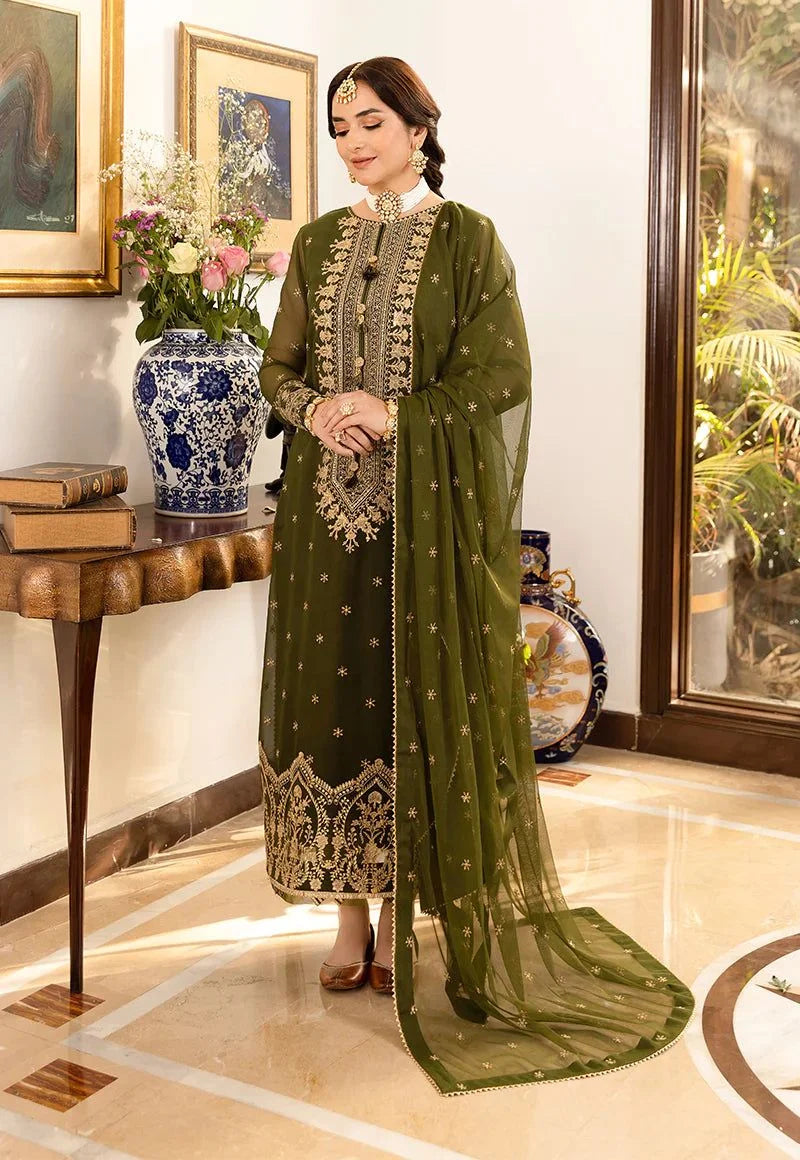 Asim Jofa Luxury Embroidered Chiffon 3 Piece Unstitched