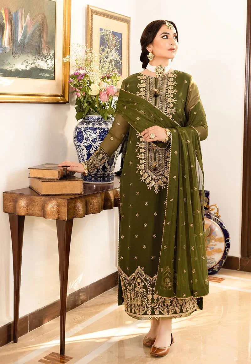 Asim Jofa Luxury Embroidered Chiffon 3 Piece Unstitched