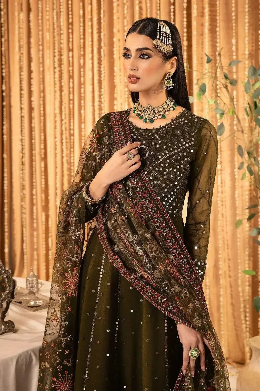 ALIZEH Luxury Chiffon Embroidered 3 Piece Unstitched