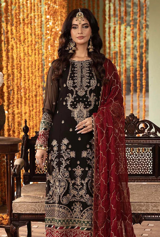 Adan Libas Luxury Chiffon Embroidered 3piece Unstitched-RANG-E-MEHFIL 004