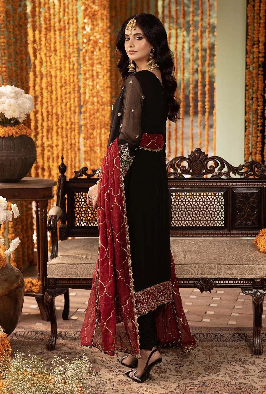 Adan Libas Luxury Chiffon Embroidered 3piece Unstitched-RANG-E-MEHFIL 004