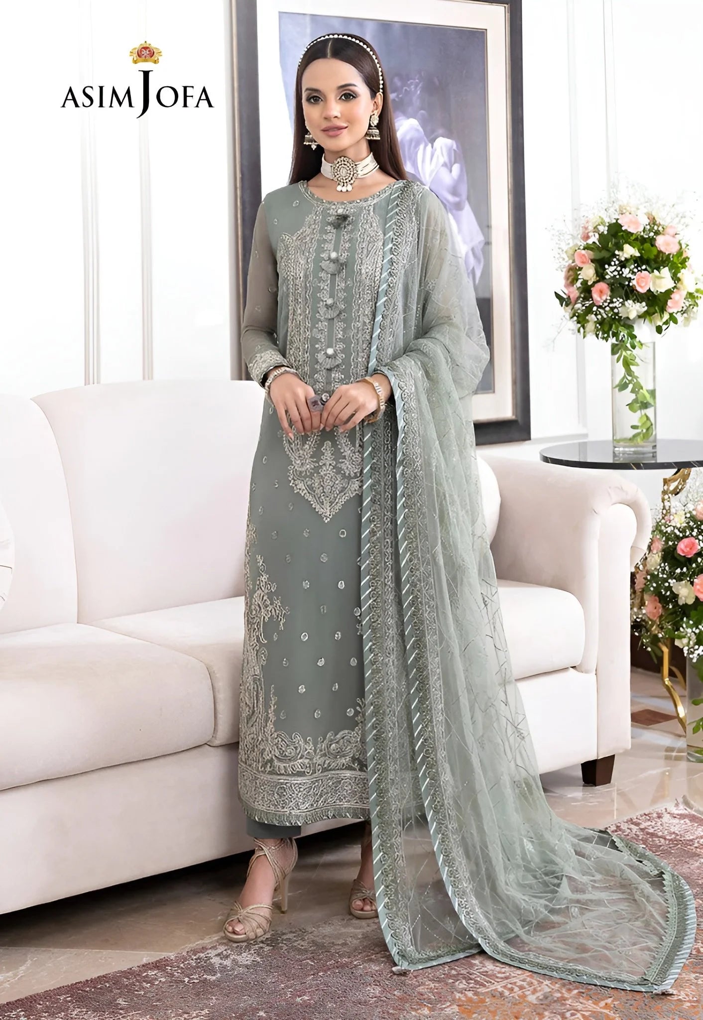 Asim Jofa Jhilmil Chiffon Embroidered Unstitched Collection