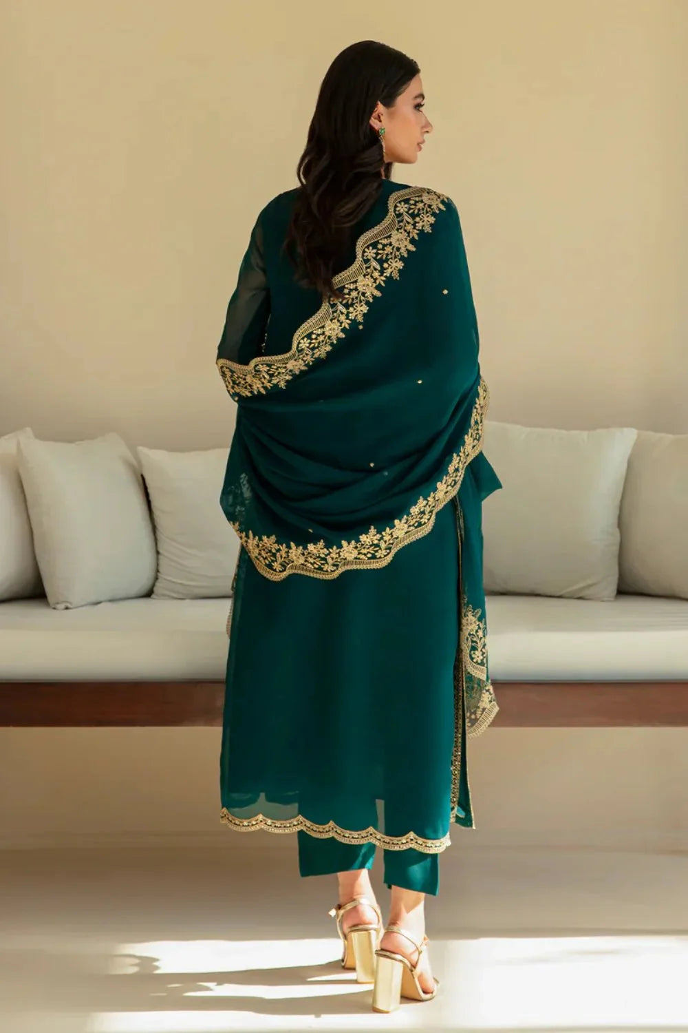 Baroque Unstitched Chiffon Embroidered 3 Piece Suit BQU-PR-828-1