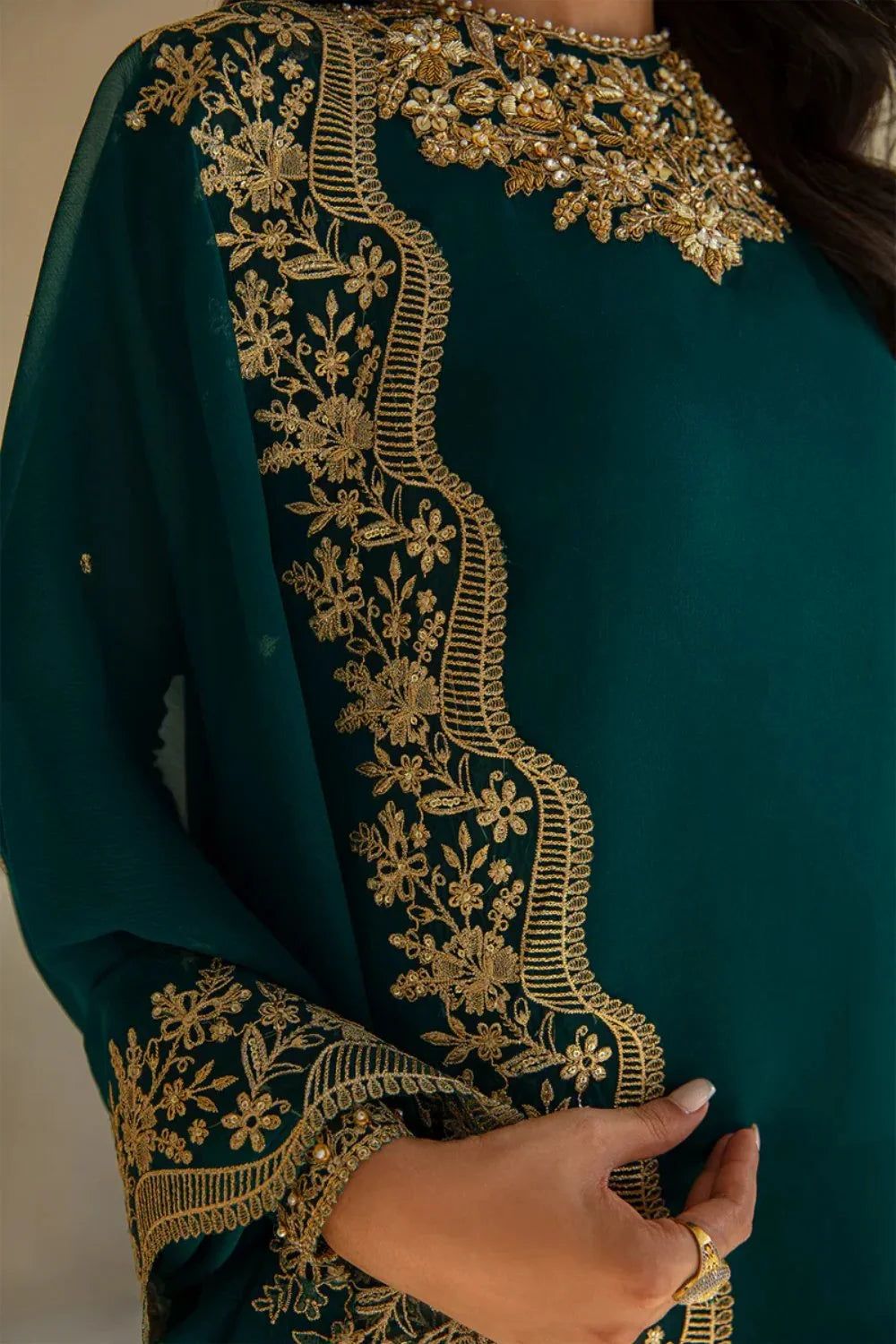 Baroque Unstitched Chiffon Embroidered 3 Piece Suit BQU-PR-828-1