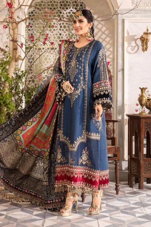 Maria B Luxury Embroidered Chiffon Dress 3 Piece Unstitched