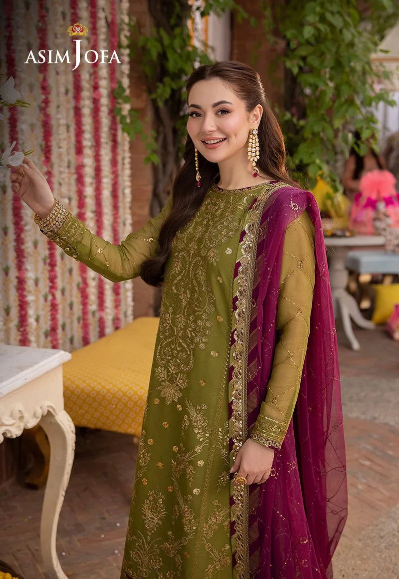 Asim Jofa Luxury Chiffon Embroidered 3 Piece Unstitched