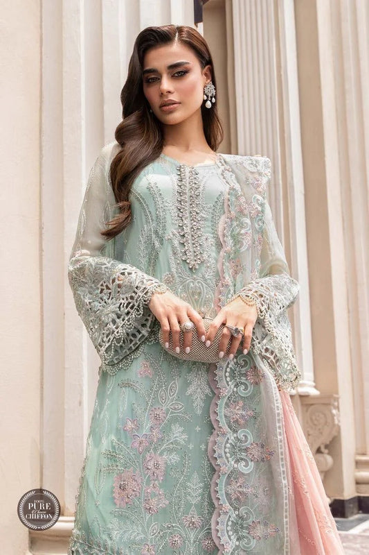 Maria.B Unstitched Chiffon | MPC-23-104 Mint Green