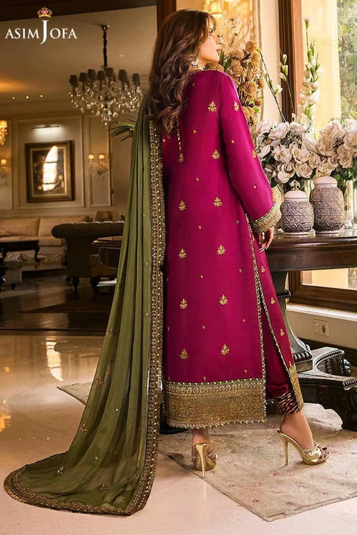 Asim Jofa Luxury Chiffon Embroidered 3 Piece Unstitched