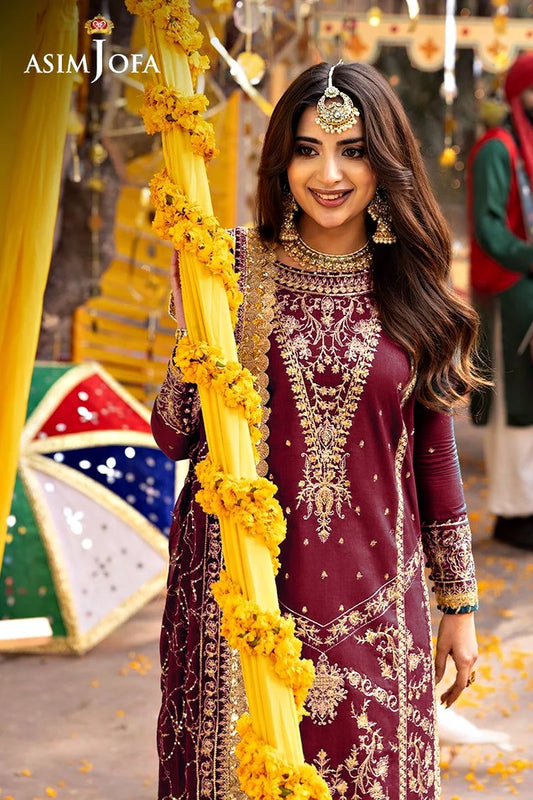Asim Jofa Embroidered Luxury Chiffon 3 Piece Unstitched