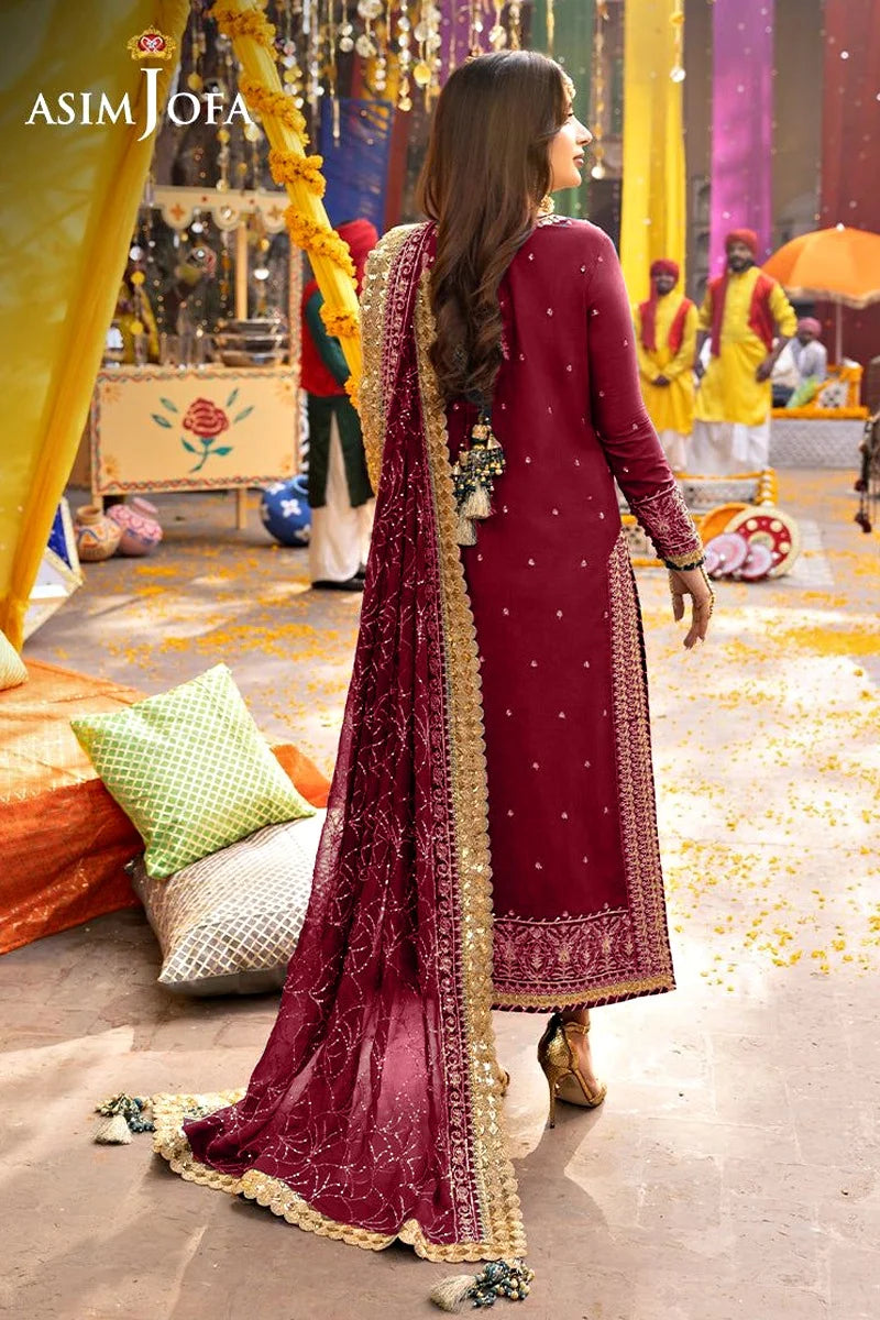 Asim Jofa Embroidered Luxury Chiffon 3 Piece Unstitched