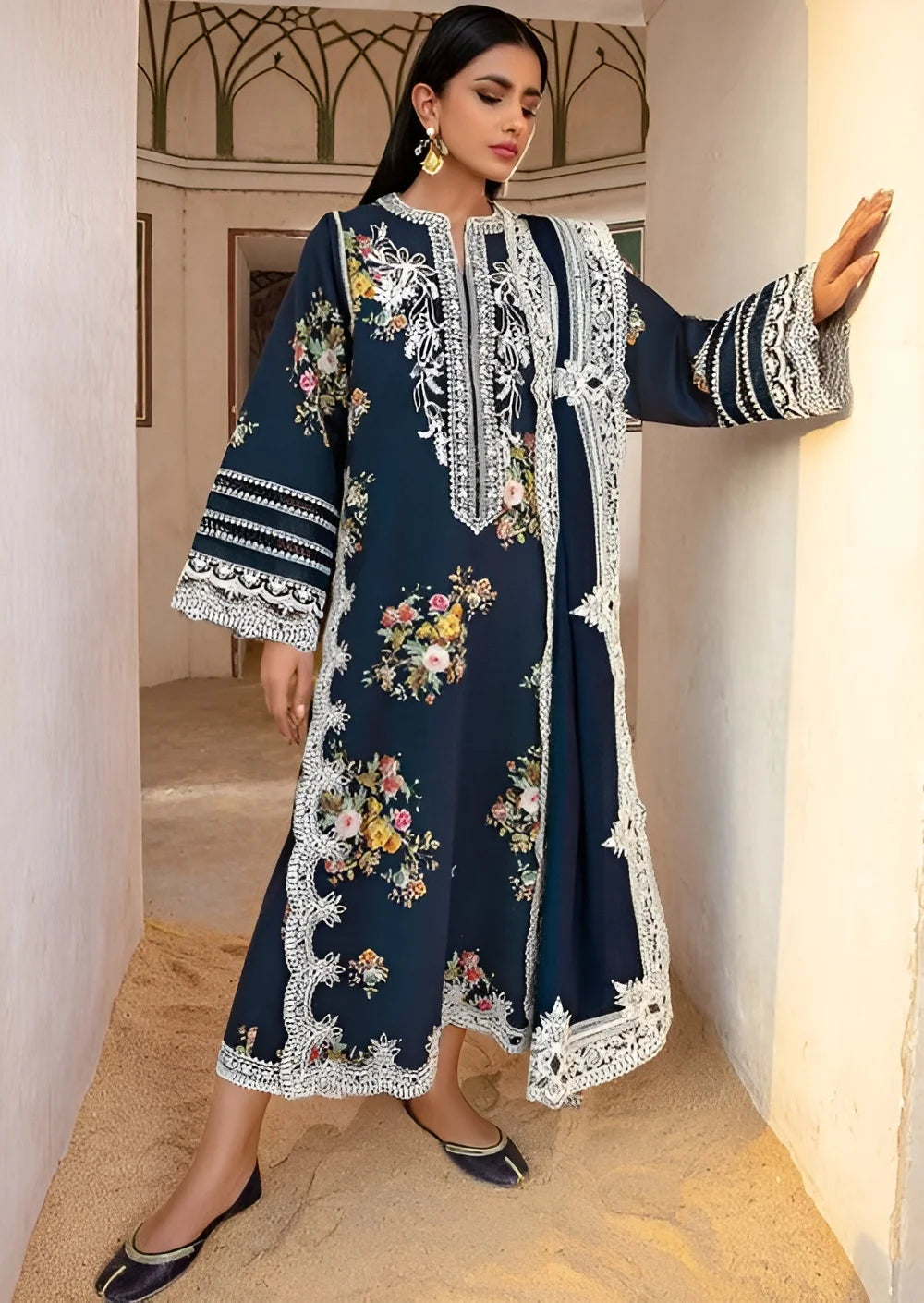 Crimson Luxury Lawn Embroidered Unstitched Suits Marori Tales - CRWP 2B