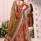 Asim jofa luxury Embroidered Chiffon Maxi 3piece unstitched