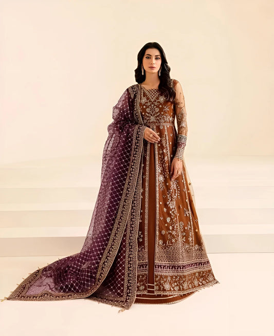 FARASHA Embroidered Net frock