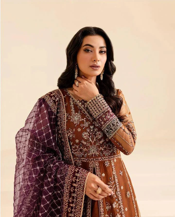 FARASHA Embroidered Net frock