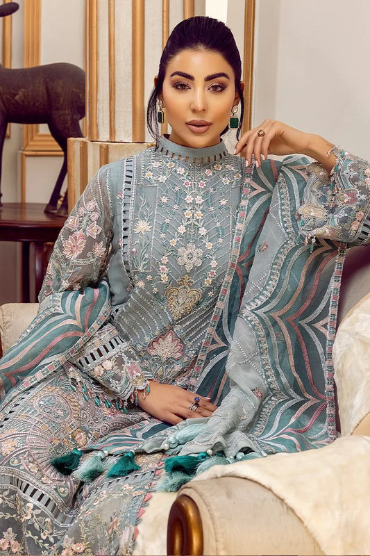 Adan Libas Chiffon Embroidery Dress 3piece Unstitched
