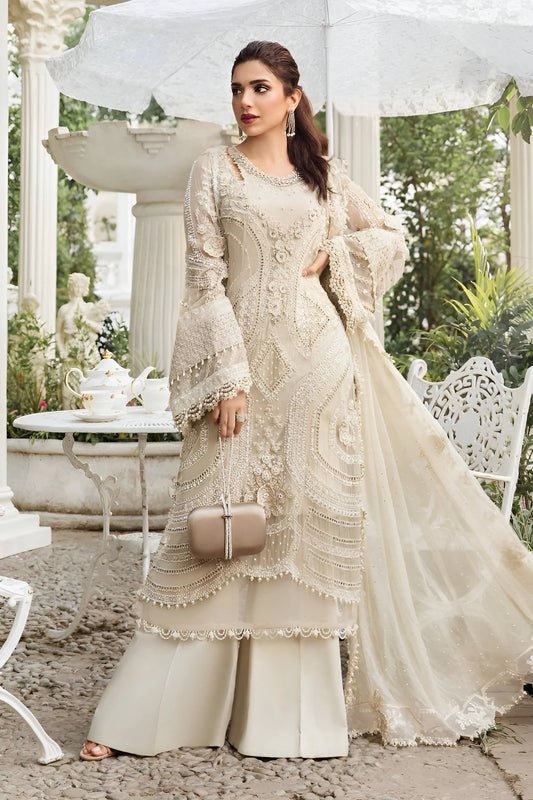 Maria B Luxury Chiffon Embroidered 3Piece Unstitched
