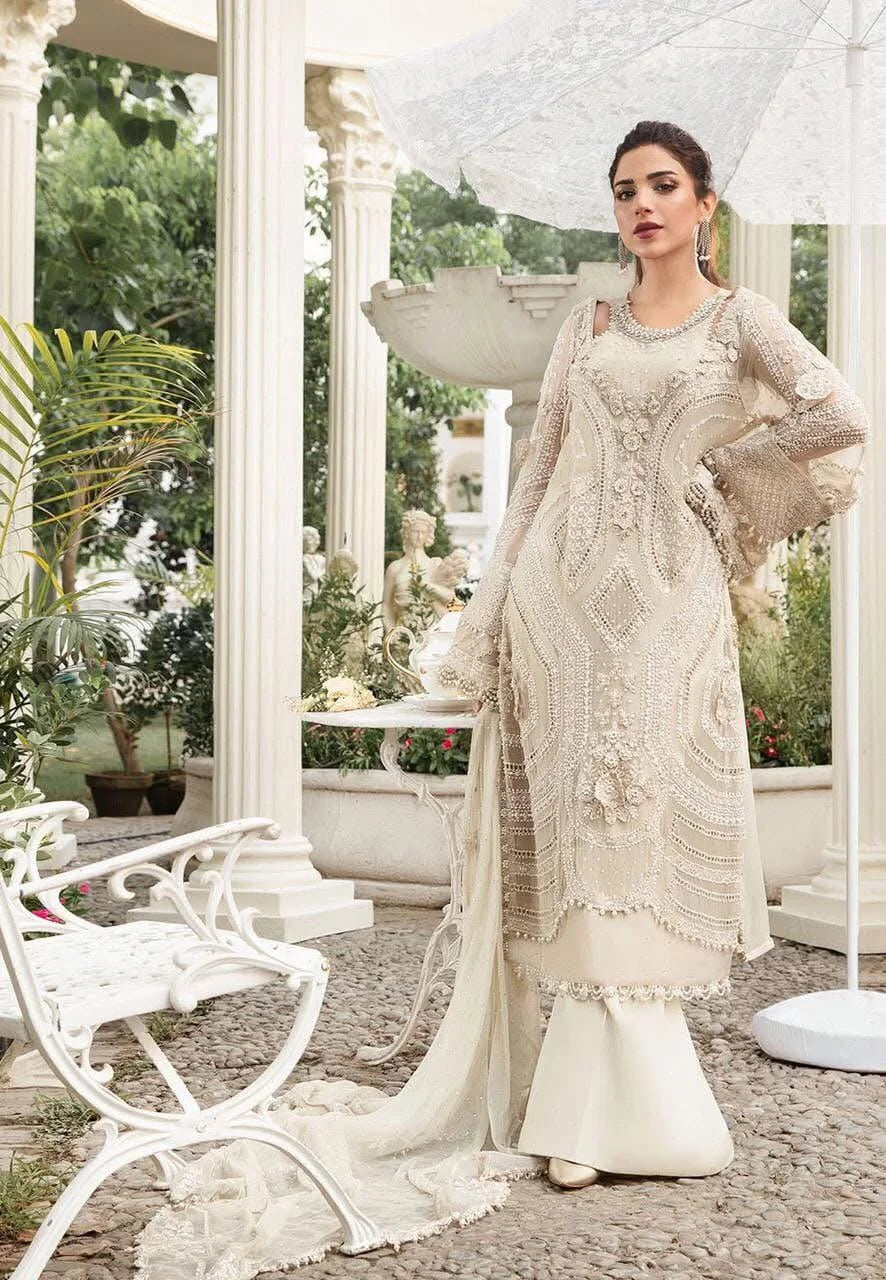 Maria B Luxury Chiffon Embroidered 3Piece Unstitched