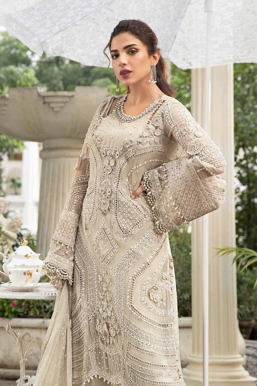 Maria B Luxury Chiffon Embroidered 3Piece Unstitched