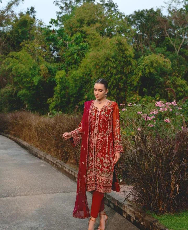 GULAAL Luxury Embroidered Chiffon 3piece unstitched