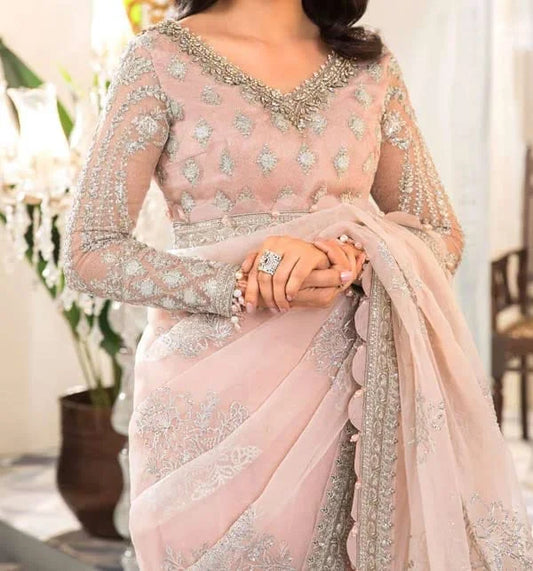 Maria B Embroidered Luxury Net Saree unstitched
