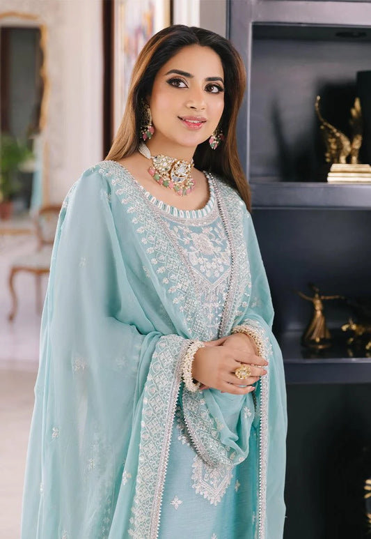 Asim Jofa Luxury Chiffon Embroidered 3 Piece Unstitched