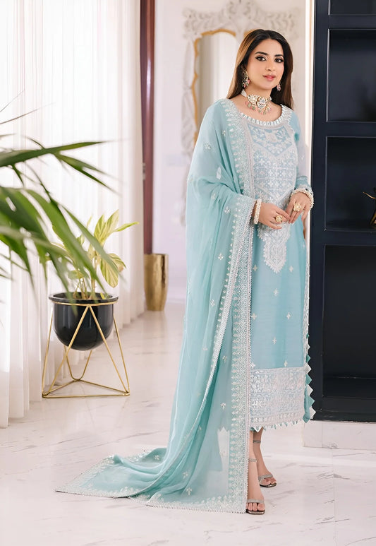 Asim Jofa Luxury Chiffon Embroidered 3 Piece Unstitched
