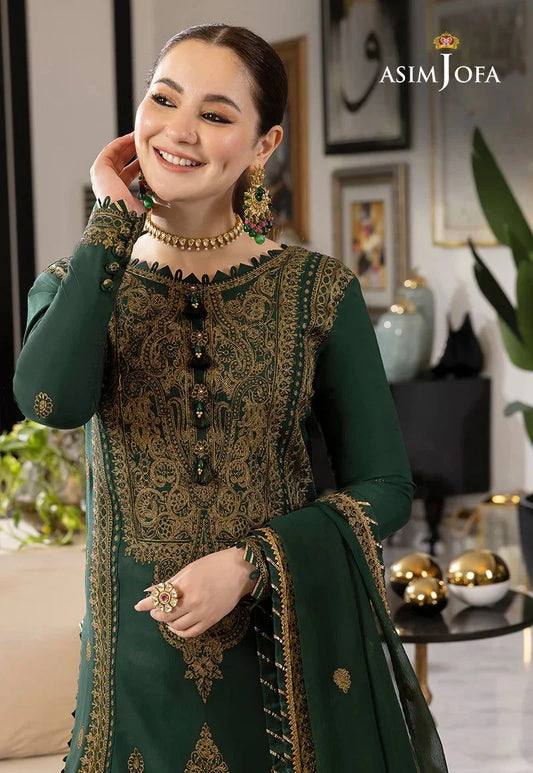 Asim Jofa Luxury Chiffon Embroidered Suit AJRN-18