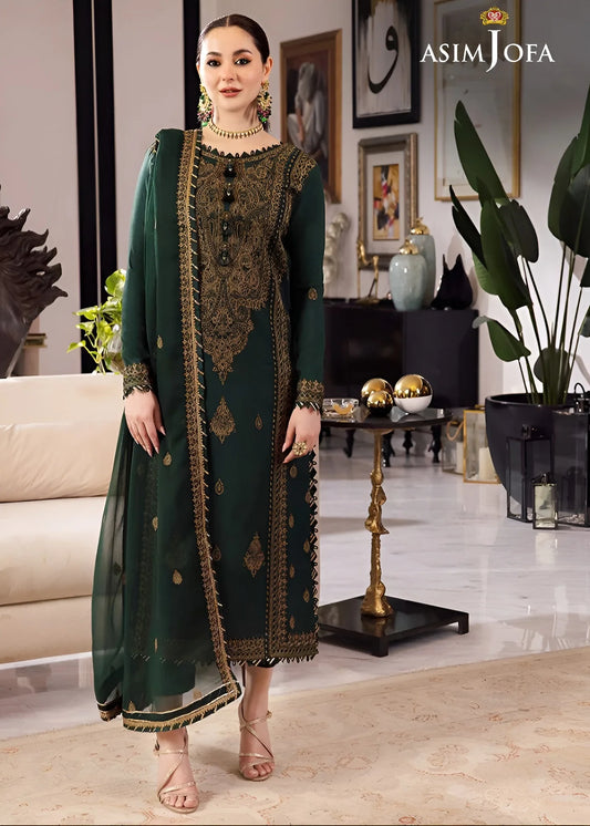 Asim Jofa Luxury Chiffon Embroidered Suit AJRN-18