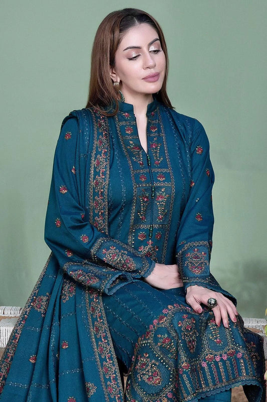 NOOR-E-FAJAR Luxury Dhanak Embroidered 3pc Unstitched