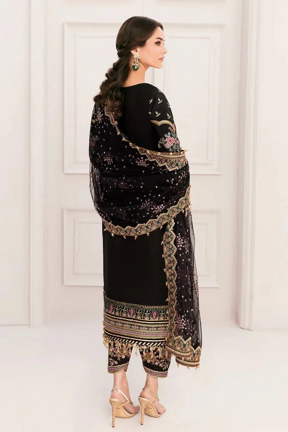 Baroque Luxury Embroidered Net Suits Unstitched 3 Piece