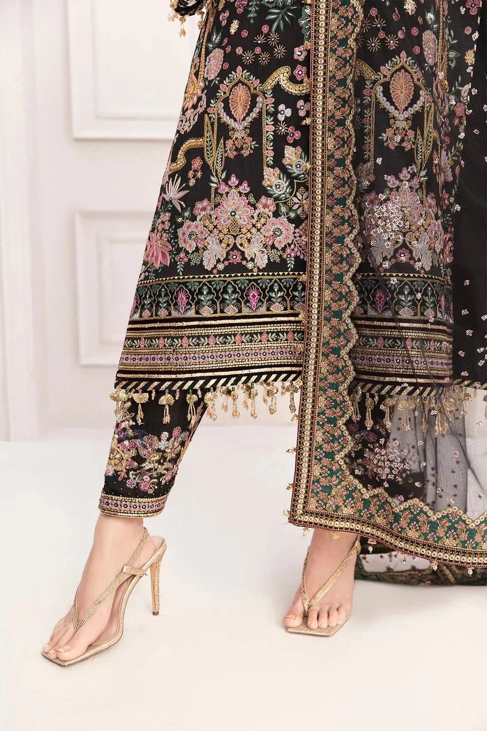 Baroque Luxury Embroidered Net Suits Unstitched 3 Piece