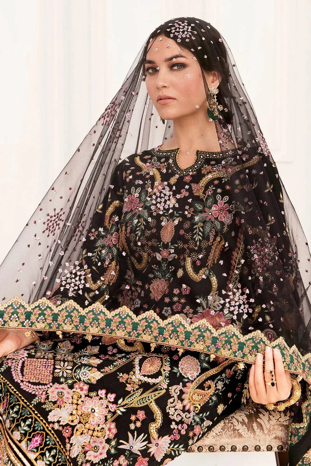 Baroque Luxury Embroidered Net Suits Unstitched 3 Piece