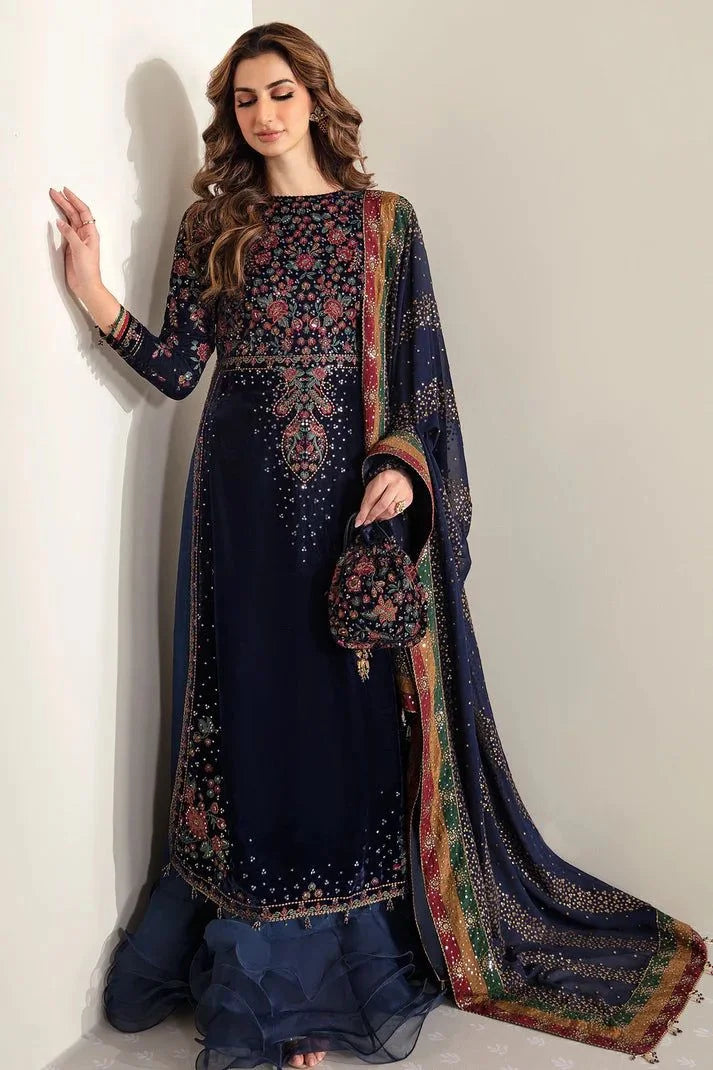 Jazmine Embroidered Luxury Velvet Formal VF-2005 Unstitched 3 Pieces