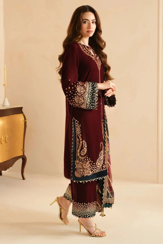 Jazmine Luxury Embroidered Velvet 3 Piece Unstitched