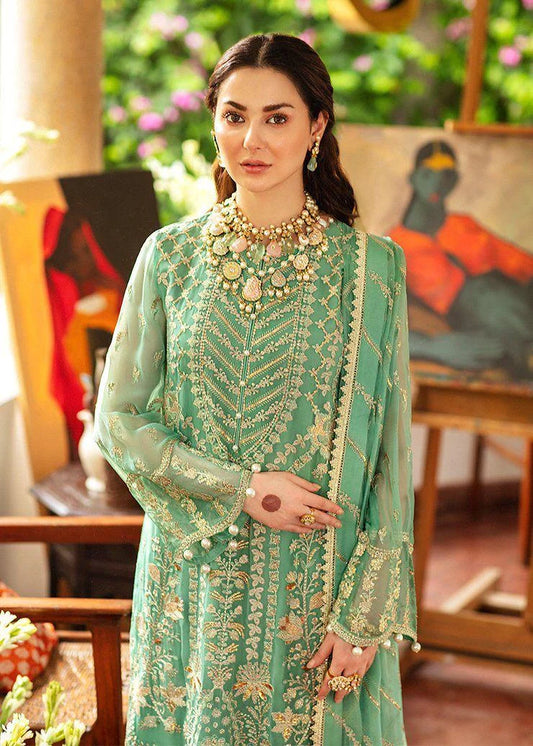 Afrozeh Luxury Chiffon Embroidered 3 Piece Unstitched