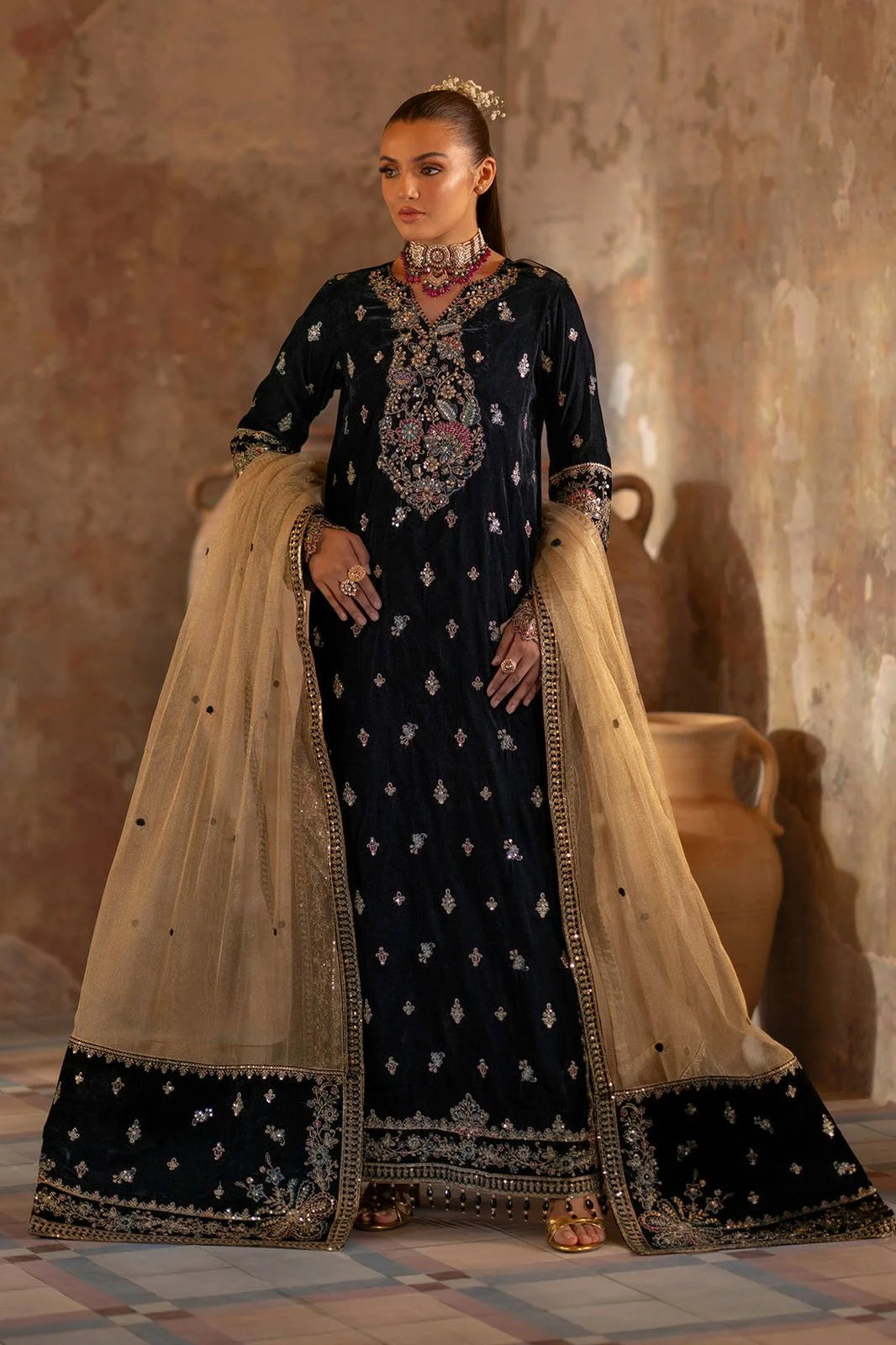 EMAN ADEEL PREMIUM  VELVET 3PC UNSTITCHED